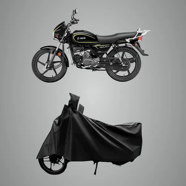 New_Hero_Splendor_Plus_I3S._Water_Resistant_-_UV_Protection_&_Dust_Proof_Full_Bike_-_Scooty_Two_Wheeler_Body_Cover_For_Hero_Splendor_Plus_I3S_(Black)