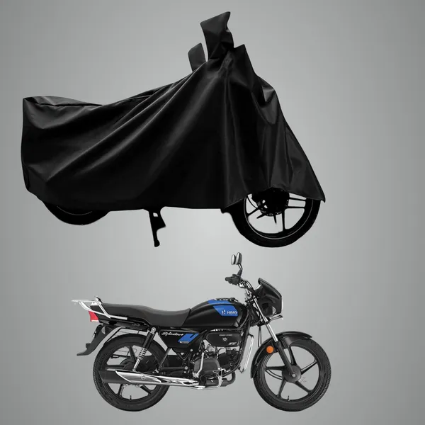 New_Hero_Splendor_Plus_Xtec_Water_Resistant_-_UV_Protection_&_Dust_Proof_Sun_Protection_Full_Bike_-_Scooty_Two_Wheeler_Body_Cover_For_Hero_Splendor_Plus_Xtec_(Black)
