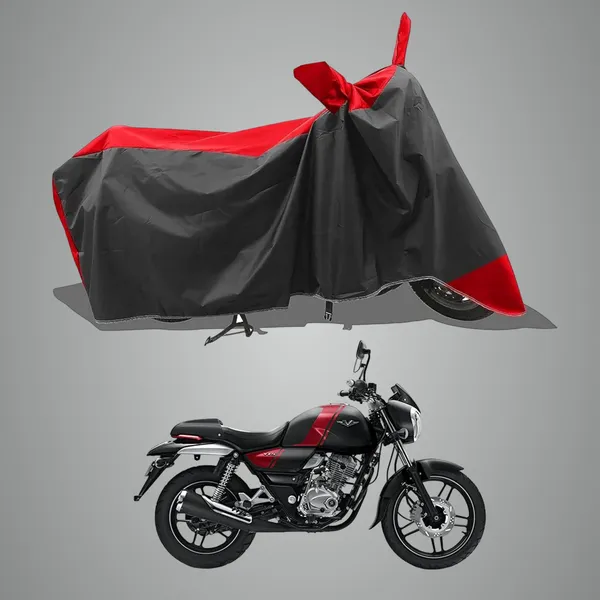 New_Bajaj_V15_Universal_Motorcycle_Bike/Scooty_Two_Wheeler_Safety_Full_Body_Cover_Red_Patta_Ke-K-94