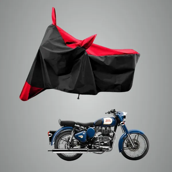 New_Royal_Enfields_Classic_350_Water_Resistant_-_UV_Protection_&_Dust_Proof_Full_Bike_-_Scooty_Two_Wheeler_Body_Cover_For_Royal_Enfields_Classic_350_Red_Patta_Kkb-410