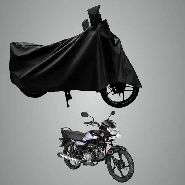 New_Hero_Hf_Deluxe_Water_Resistant_-_UV_Protection_&_Dust_Proof_Full_Bike_-_Scooty_Two_Wheeler_Body_Cover_For_Hero_Hf_Deluxe_(Black_Ka-143)