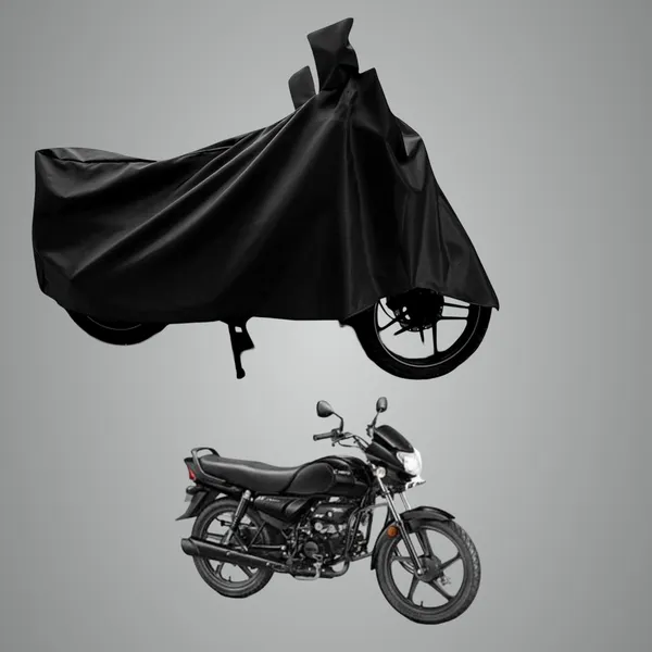 New_Hero_Hf_Deluxe_Water_Resistant_-_UV_Protection_&_Dust_Proof_Full_Bike_-_Scooty_Two_Wheeler_Body_Cover_For_Hero_Hf_Deluxe_(Black_Ka-151)