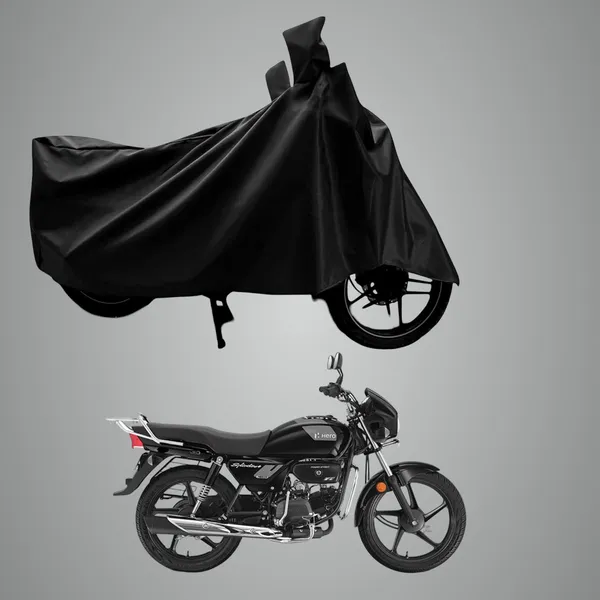 New_Hero_Splendor_Plus_Xtec_Water_Resistant_-_UV_Protection_&_Dust_Proof_Full_Bike_-_Scooty_Two_Wheeler_Body_Cover_For_Hero_Splendor_Plus_Xtec_(Black_Ka-200)