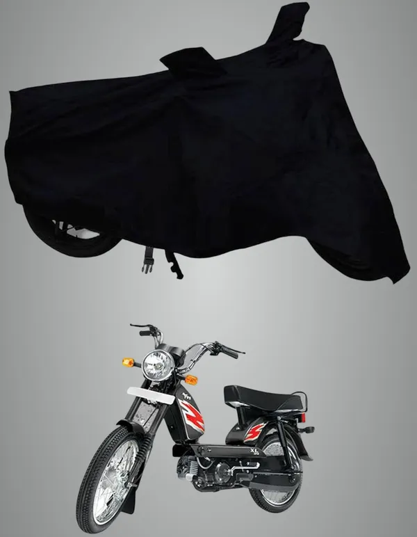 TVS_Super_XL_100_Full_Bike_Scooty_Two_Wheeler_Body_Cover_Water_Resistant_-_UV_Protection_&_Dustproof_Belt_Buckle_Mirror_Pockets_Motorcycle_Cover_TVS_Super_XL_100_Black