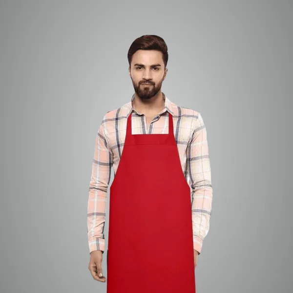 Apron_Home_Kitchen_Waterproof_Dustproof_Red_Unisex_Aprons_Front_Side_Pocket_For_Men_And_Women_Perfect_Restaurant_Coffee_Cleaning_Fish_Bar_Salon_Use_Apron_Anywhere,_Pack_Of_1(Rd-21)