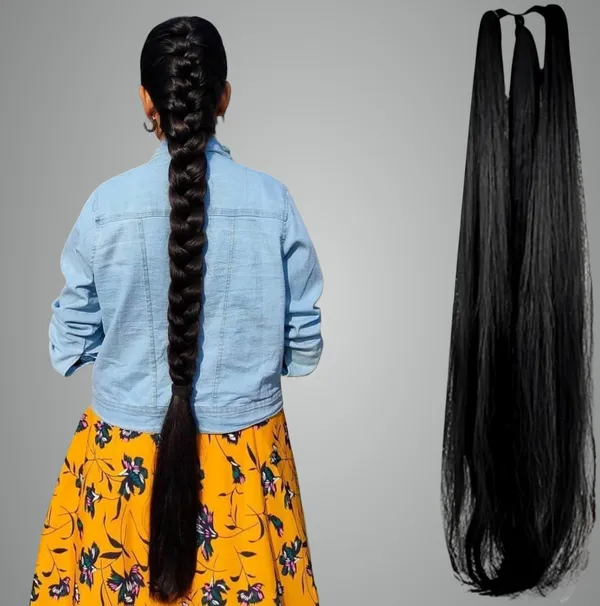 Girls_Parranda_Braided_Hair_Choti_-_3-Layer_Synthetic_Long_&_Soft_Artificial_Hair_For_Dance_Performances,_Weddings,_And_Other_Functions_Size_-_27_Inch_Stylish_Hair_Accessory_Brand_By_(Black)(Kac-05)
