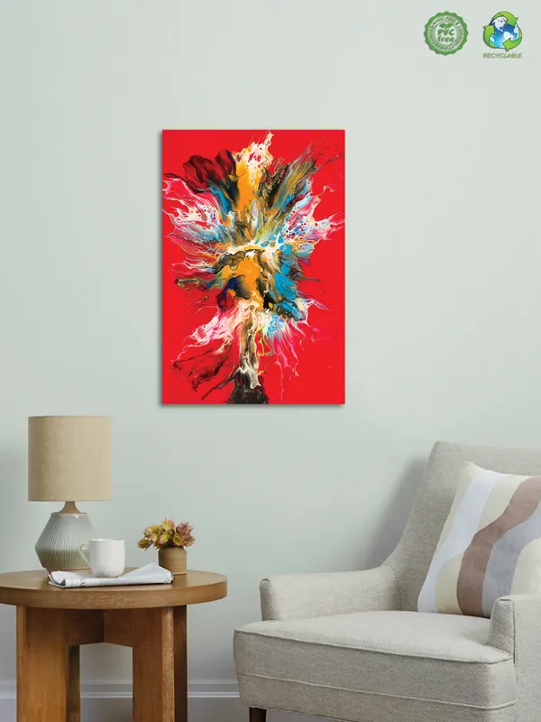 Premium_Canvas_Print_Of_Color_Drop_Paint-A_Art_-_16InchX24Inch_Stretched_And_Framed_In_Teakwood_With_Back_Support