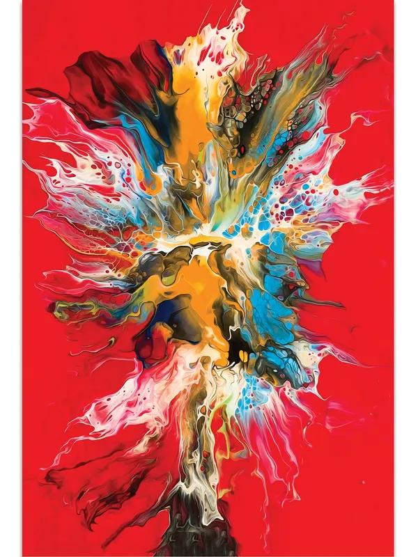 Premium_Canvas_Print_Of_Color_Drop_Paint-A_Art_-_16InchX24Inch_Stretched_And_Framed_In_Teakwood_With_Back_Support