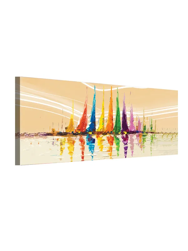 Premium_Canvas_Print_Of_Abstract_Oil_Paint-A_Art_-_12InchX36Inch_Stretched_And_Framed_In_Teakwood_With_Back_Support