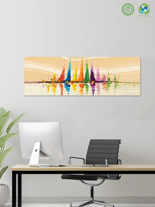 Premium_Canvas_Print_Of_Abstract_Oil_Paint-A_Art_-_12InchX36Inch_Stretched_And_Framed_In_Teakwood_With_Back_Support