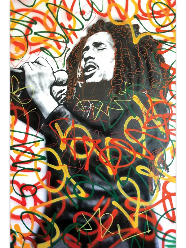 Premium_Canvas_Print_Of_Abstract_Bob_Marley_Swirl_Art_-_16InchX24Inch_Stretched_And_Framed_In_Teakwood_With_Back_Support