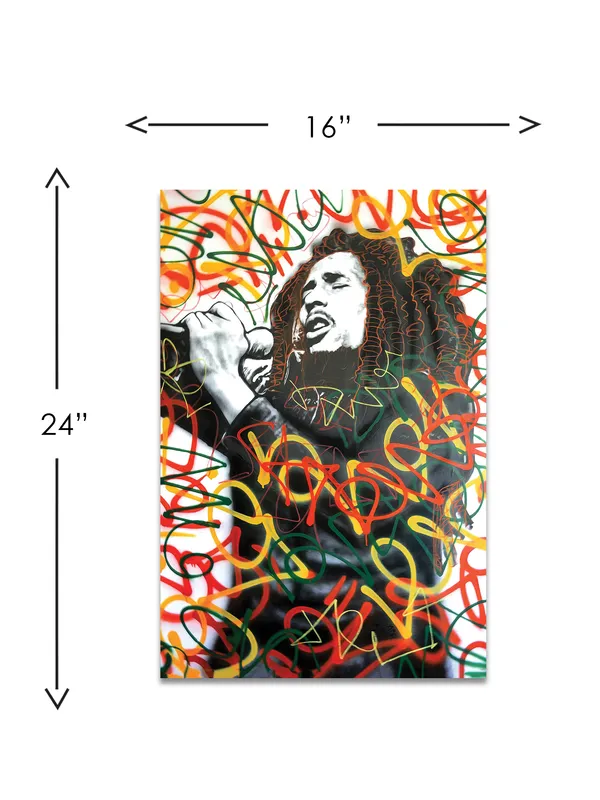 Premium_Canvas_Print_Of_Abstract_Bob_Marley_Swirl_Art_-_16InchX24Inch_Stretched_And_Framed_In_Teakwood_With_Back_Support