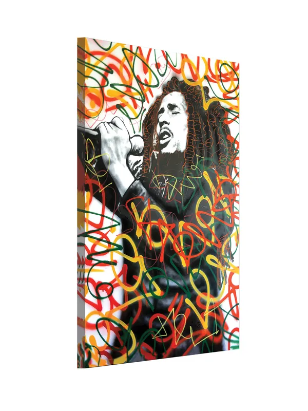 Premium_Canvas_Print_Of_Abstract_Bob_Marley_Swirl_Art_-_16InchX24Inch_Stretched_And_Framed_In_Teakwood_With_Back_Support