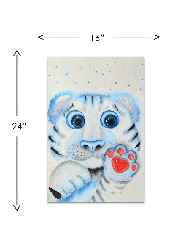Premium_Canvas_Print_Of_Abstract_Tiger_Cub-A_Art_-_16InchX24Inch_Stretched_And_Framed_In_Teakwood_With_Back_Support