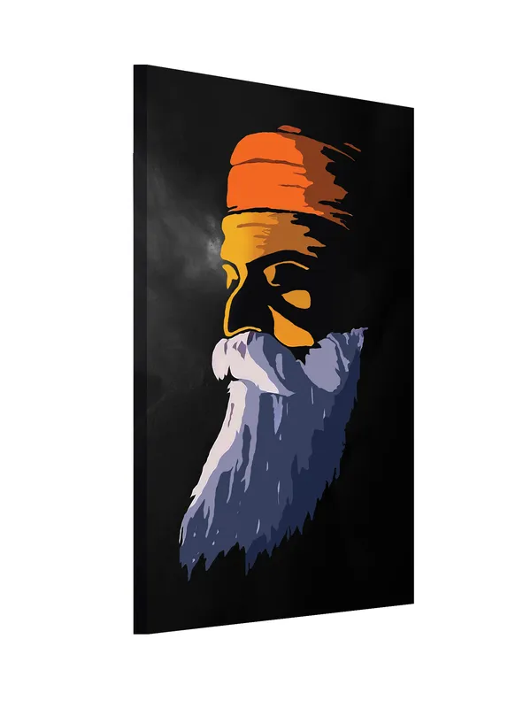 Premium_Canvas_Print_Of_Abstract_Guru_Nanak_Art_-_16InchX24Inch_Stretched_And_Framed_In_Teakwood_With_Back_Support
