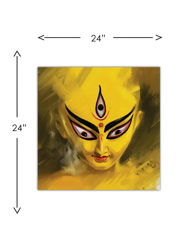 Premium_Canvas_Print_Of_Maa_Durga-A_Art_-_24InchX24Inch_Stretched_And_Framed_In_Teakwood_With_Back_Support