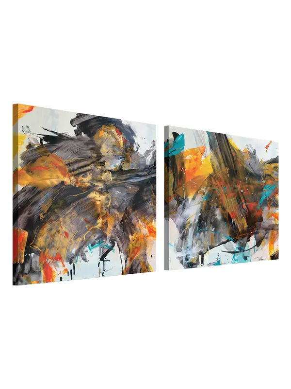Premium_Canvas_Print_Of_Abstract_Brushstrokes-A_Art_-_24InchX24Inch_Stretched_And_Framed_In_Teakwood_With_Back_Support