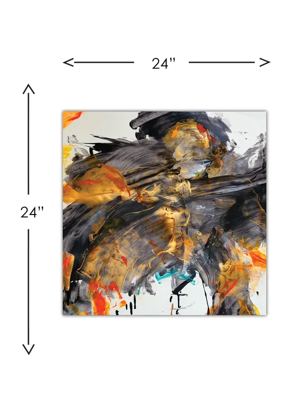 Premium_Canvas_Print_Of_Abstract_Brushstrokes-A_Art_-_24InchX24Inch_Stretched_And_Framed_In_Teakwood_With_Back_Support