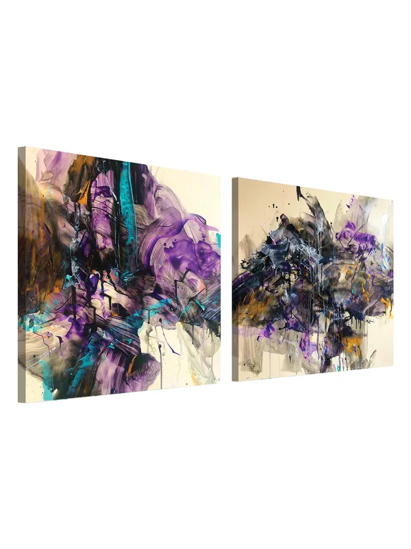 Premium_Canvas_Print_Of_Abstract_Brushstrokes-B_Art_-_24InchX24Inch_Stretched_And_Framed_In_Teakwood_With_Back_Support