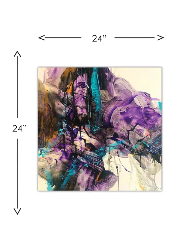 Premium_Canvas_Print_Of_Abstract_Brushstrokes-B_Art_-_24InchX24Inch_Stretched_And_Framed_In_Teakwood_With_Back_Support
