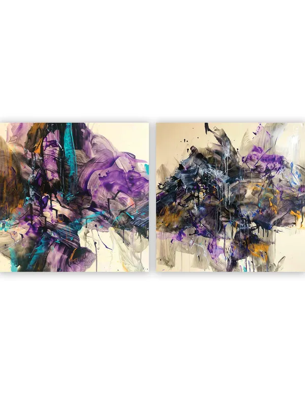 Premium_Canvas_Print_Of_Abstract_Brushstrokes-B_Art_-_24InchX24Inch_Stretched_And_Framed_In_Teakwood_With_Back_Support