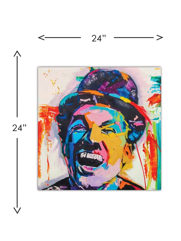 Premium_Canvas_Print_Of_Abstract_Charlie_Chaplin-B_Art_-_24InchX24Inch_Stretched_And_Framed_In_Teakwood_With_Back_Support