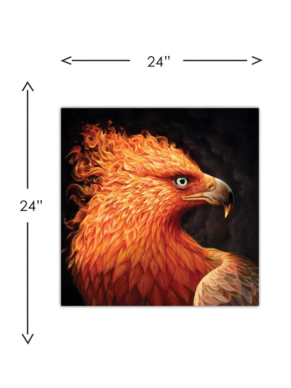 Premium_Canvas_Print_Of_Abstract_Phoenix_Art_-_24InchX24Inch_Stretched_And_Framed_In_Teakwood_With_Back_Support