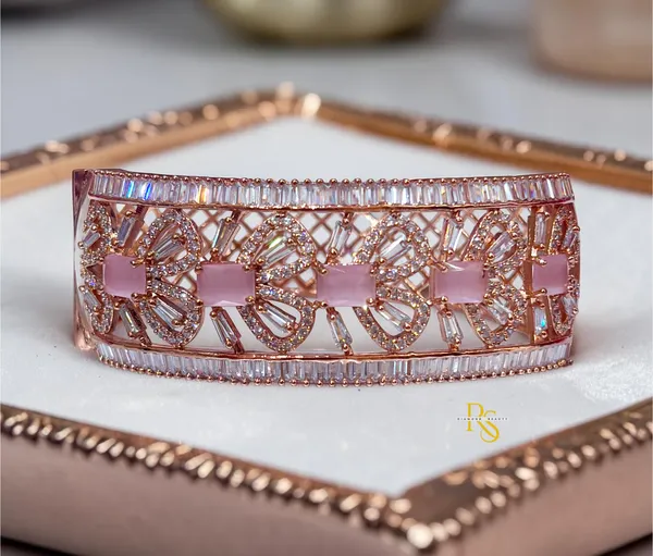 18k_Rose_Gold_Plated_Diamond_Openable_Bracelet