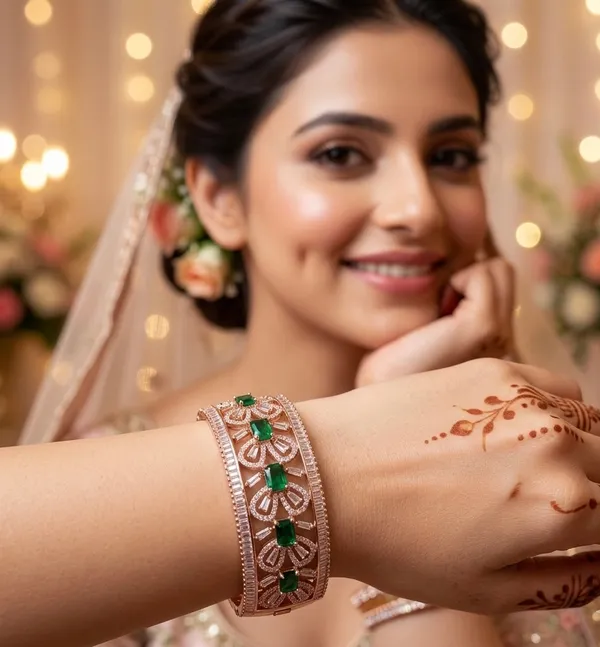 18k_Rose_Gold_Plated_Diamond_Openable_Bracelet