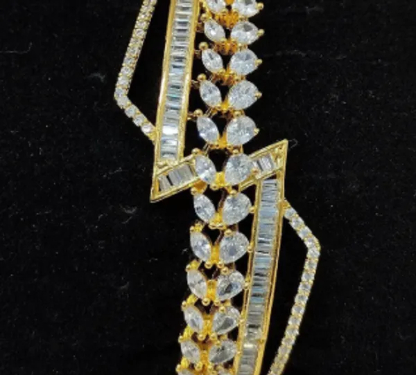 American_Diamond_Gold_Plated_Kada_Bracelet