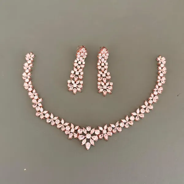 Crimson_Chic_Festive_Necklace_Set_–_Rose-Gold_Polish,_Timeless_Floral_Design