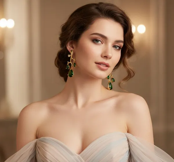 Green_Royal_Emerald_Glow_Gold_Danglers_Earrings_For_Women