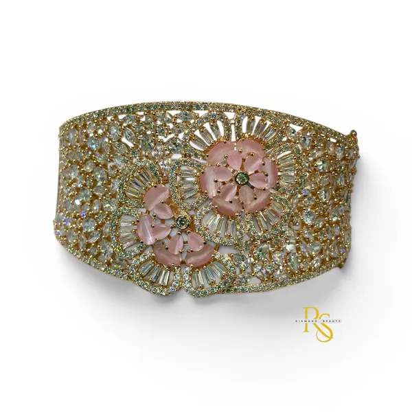 18k_Rose_Gold_Plated_Diamond_Openable_Bracelet