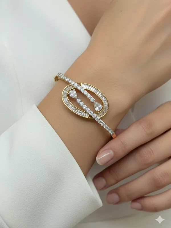 American_Diamond_Gold_Plated_Stylish_Brass_Kada_For_Women