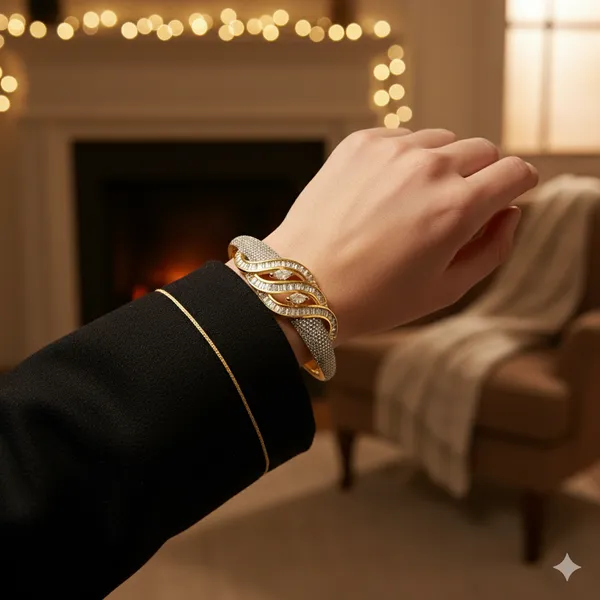 Diamond‑Finish_Women’s_Openable_Kada_Bracelet_–_Classic_Ethnic_&_Modern_Jewelry,_Adjustable_Fit