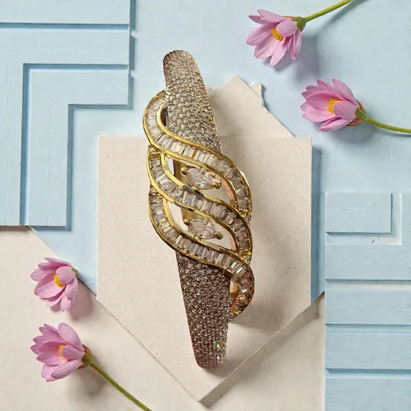 Diamond‑Finish_Women’s_Openable_Kada_Bracelet_–_Classic_Ethnic_&_Modern_Jewelry,_Adjustable_Fit