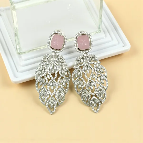 American_Diamond_Studded_Drop_Stylish_Copper_Earrings_For_Women
