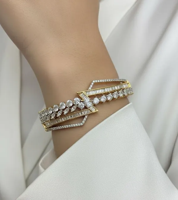 American_Diamond_Gold_Plated_Kada_Bracelet