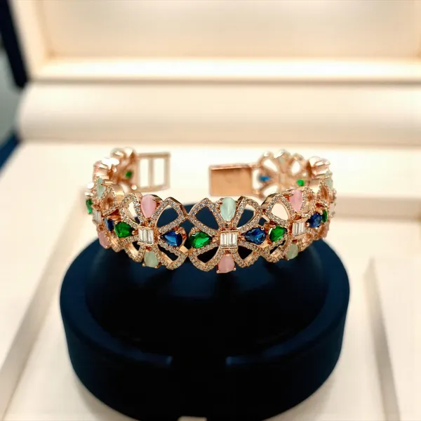 18k_Rose_Gold_Plated_Diamond_Openable_Bracelet