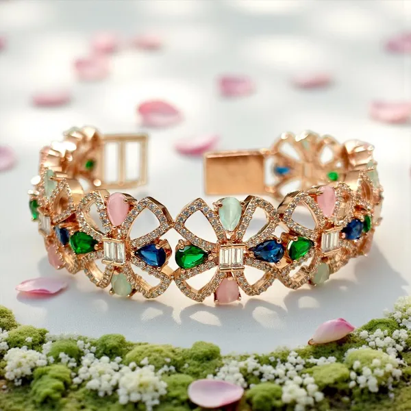 18k_Rose_Gold_Plated_Diamond_Openable_Bracelet