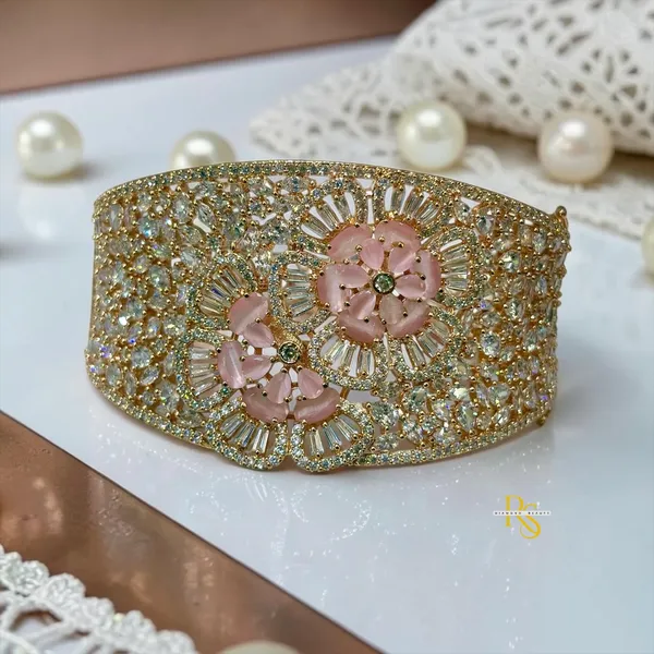 18k_Rose_Gold_Plated_Diamond_Openable_Bracelet
