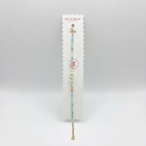 Handcrafted_Beaded_Bracelet_With_Colorful_Stone_Beads_And_Golden_Chain_Extender