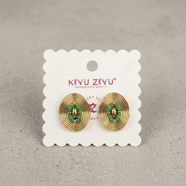 Green_Stone_Gold_Toned_Oval_Floral_Cluster_Stud_Earrings_For_Women