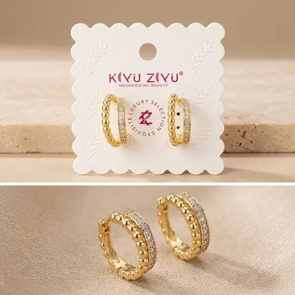 Gold_Alloy_Beaded_Double_Hoop_Earrings_For_Women
