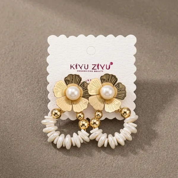 Gold_Alloy_Flower_Pearl_Drop_Earrings_For_Women