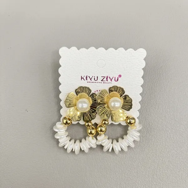 Gold_Alloy_Flower_Pearl_Drop_Earrings_For_Women