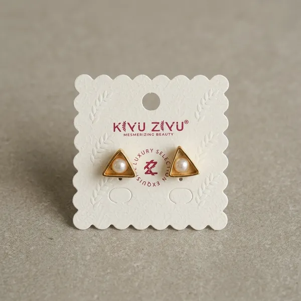 White_Pearl_Gold_Toned_Triangular_Frame_Stud_Earrings_For_Women