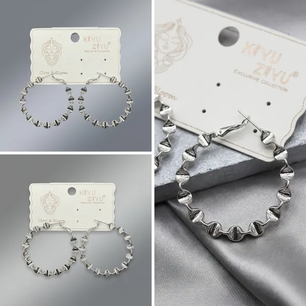 Silver_Alloy_Wavy_Textured_Hoop_Earrings_For_Women
