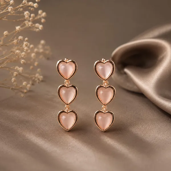 Rose_Gold_Alloy_Triple_Heart_Cascading_Drop_Earrings_For_Women