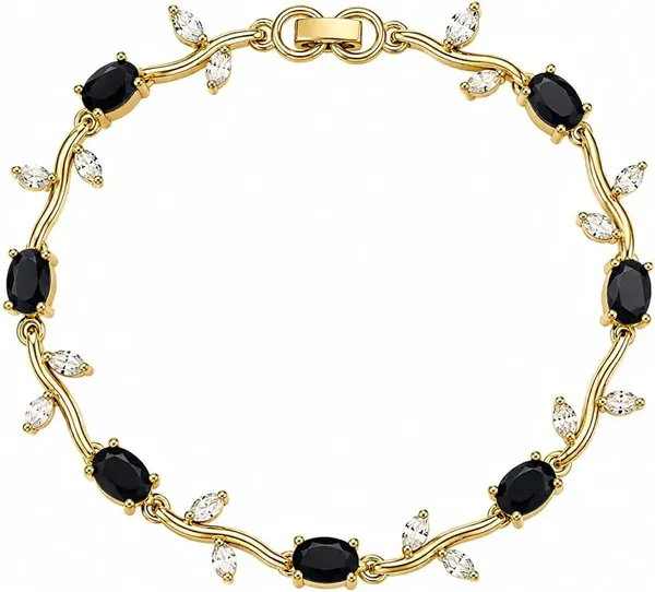Elegant_Gold_Tulip_Flower_Bracelet_–_Black_&_White_Edition